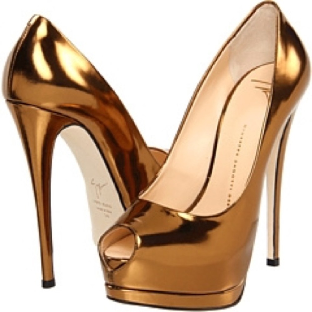 Giuseppe Zanotti Design Gold Stiletto Heels